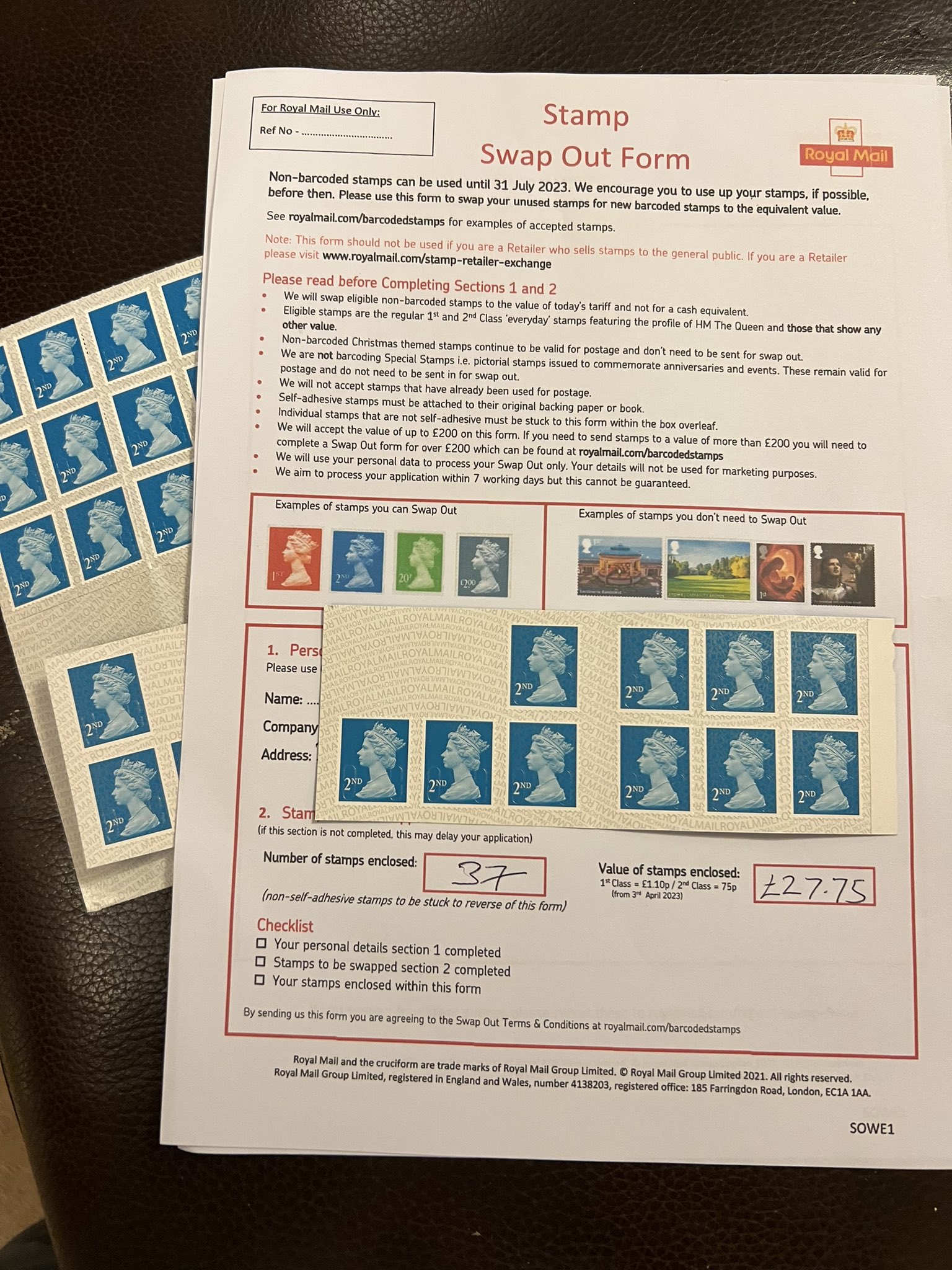 Royal Mail brands stamp counterfeit but two others in same book